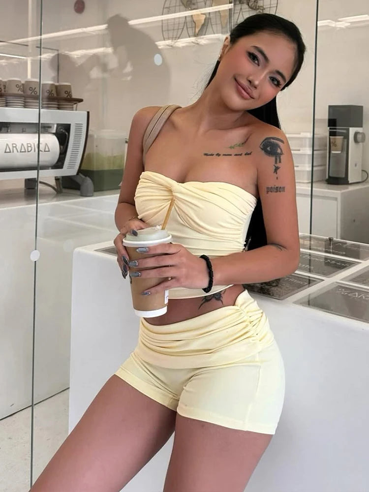 Short Dress Set - Yellow