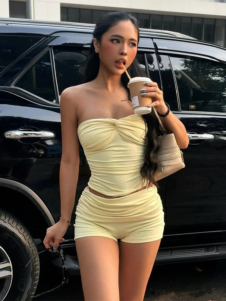 Short Dress Set - Yellow