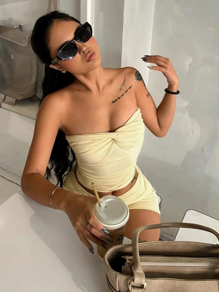 Short Dress Set - Yellow